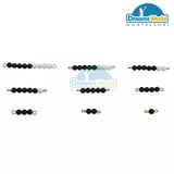  Giáo Cụ Montessori - Các dây cườm đen trắng từ cườm 1 đến cườm 9  - Black and white bead stairs 1-9 