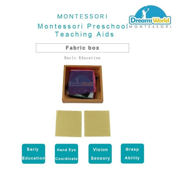  Giáo Cụ Montessori -  Phân biệt cấu trúc vải nhiều màu sắc 01 - First Fabric Box-6 pairs 
