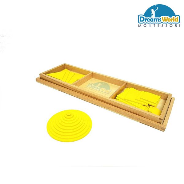  Giáo Cụ Montessori -  Các hình tròn,  vuông và tam giác đồng dạng - Wooden Circles & Triangles and Squares 