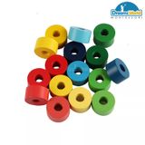 Giáo Cụ Montessori - Xếp vòng màu đậm/ nhạt dần vào cột thẳng đứng - Rainbow Discs on 4 Vertical Dowels 