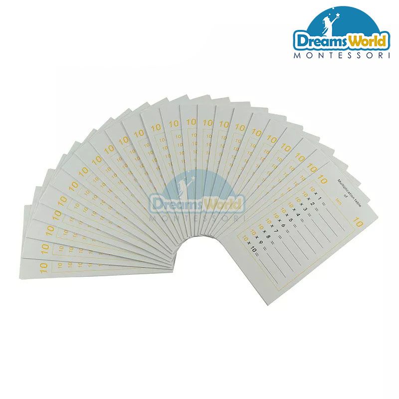  Giáo Cụ Montessori - Bảng nhân bổ sung - Multiplication Tables 