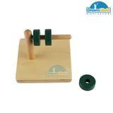  Giáo Cụ Montessori - Các đĩa tròn nằm trên trục nằm ngang - Discs on Horizontal Dowel-beech basic 