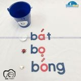  Giáo cụ Montessori - Bộ đồ vật dùng với xô âm và chữ cái di động 