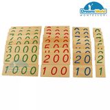  Giáo Cụ Montessori - Các thẻ số từ 1 đến 9000 cỡ lớn  - Large Wooden Number Cards With Box (1-9000) 
