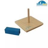  Giáo Cụ Montessori - 4 khối lập phương trên trục thẳng - Cubes on Vertical Dowel-beech basic 