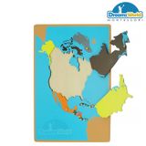  Giáo Cụ Montessori - Ghép bản đồ châu Bắc Mỹ - Puzzle map of North America 