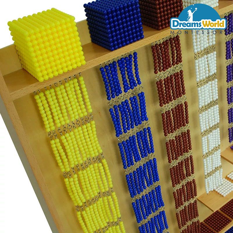  Giáo Cụ Montessori - Tủ đựng hạt các chuỗi hạt màu - Cabinet For Complete Bead Material 