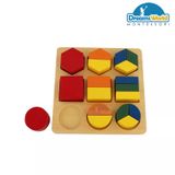  Giáo Cụ Montessori - Ghép hình đa giác có khay  - Assembly Geometric Shape Tray 