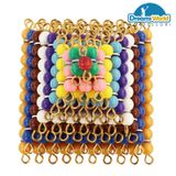  Giáo Cụ Montessori - 10 Tấm hạt cườm màu có cạnh từ 1-10 - Colored Bead Squares 