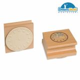  Giáo Cụ Montessori - Bộ 4 tem đồng hồ gỗ - Wooden clock stamp 