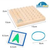  Giáo Cụ Montessori -  Bảng dây chun lớn vơi thẻ  - Large Geometric Board with cards 