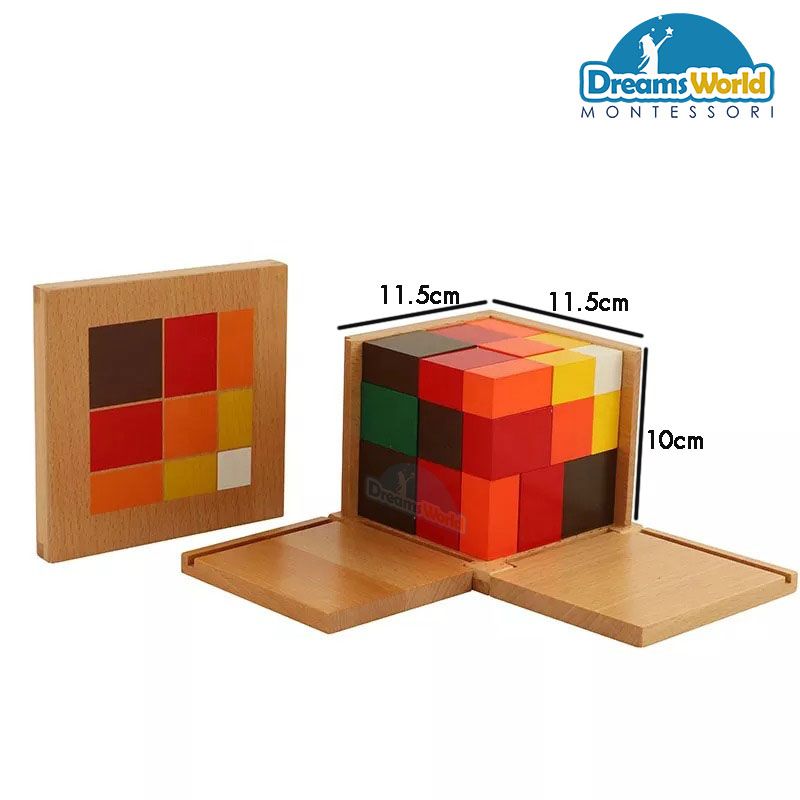  Giáo Cụ Montessori - Khối Tam thức đại số - Arithmetic Trinomial Cube 