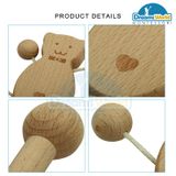  Giáo Cụ Montessori - Lắc gỗ tròn không sơn - Unpainted round wood shake montessori 
