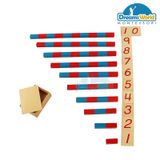  Giáo Cụ Montessori - Bộ thẻ dùng để kết hợp với gậy số - Wooden number tablets for numerical rods 
