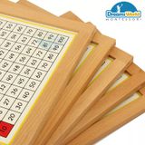  Giáo Cụ Montessori - Hộp học phép tính nhân có thẻ điều khiển và bảng - Multiplication Working Charts with frame 