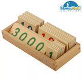  Giáo Cụ Montessori - Các thẻ số từ 1 đến 3000 cỡ lớn - Large Wooden Number Cards With Box (1-3000) 