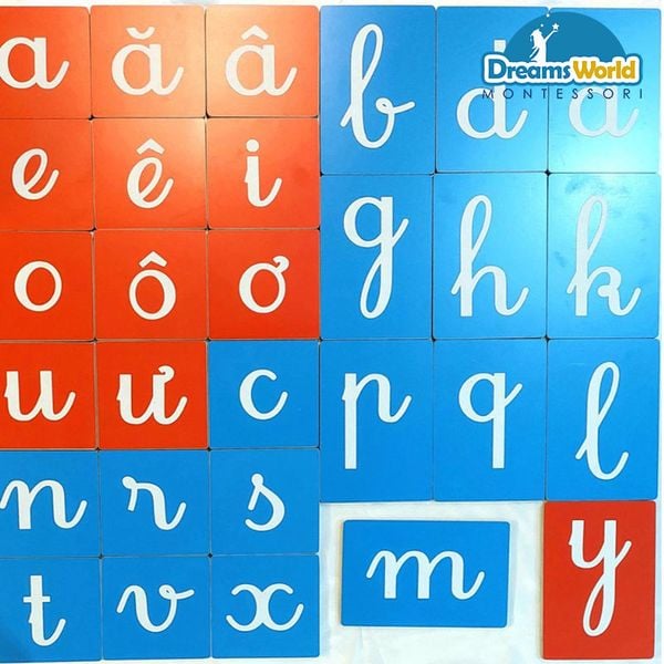  Giáo cụ Montessori - Chữ nhám viết thường Tiếng Việt 