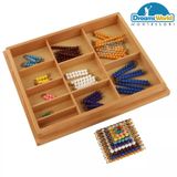  Giáo Cụ Montessori - Khay chứa các chuỗi hạt màu cỡ lớn - Bead Decanomial with box 