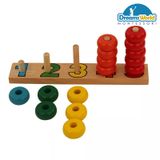  Giáo Cụ Montessori - Bộ tính Abacus  - Wooden Counting Mathematics Abacus 