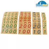  Giáo Cụ Montessori - Các thẻ số từ 1 đến 9000 cỡ nhỏ  - Small Wooden Number Cards With Box (1-9000) 
