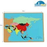  Giáo Cụ Montessori - Ghép bản đồ châu Á - Puzzle Map of Asia 