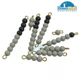  Giáo Cụ Montessori - Các dây cườm màu xám từ cườm 1 đến cườm 9  - Grey bead stairs 1-9 