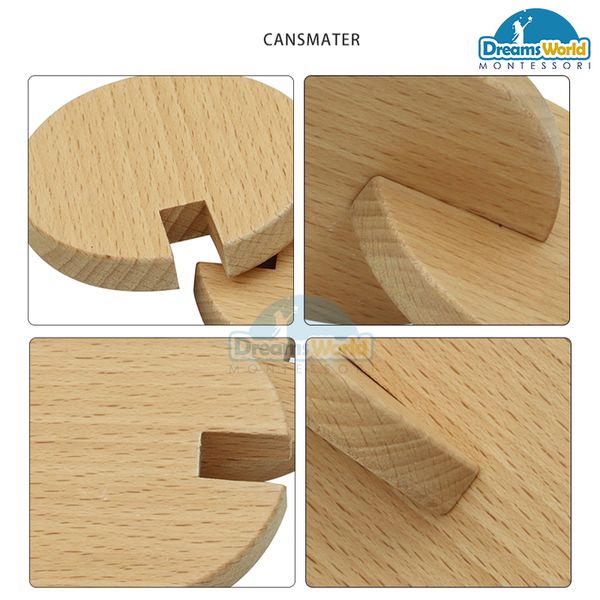  Giáo Cụ Montessori - 2 miếng gỗ lồng vào nhau - Interlocking Discs 