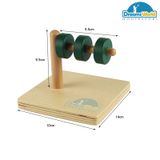  Giáo Cụ Montessori - Các đĩa tròn nằm trên trục nằm ngang - Discs on Horizontal Dowel-beech basic 