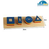  Giáo Cụ Montessori - Hình tròn, hình chữ nhật, hình tam giác, hình vuông - Circle, rectangle, triangle, square blocks 