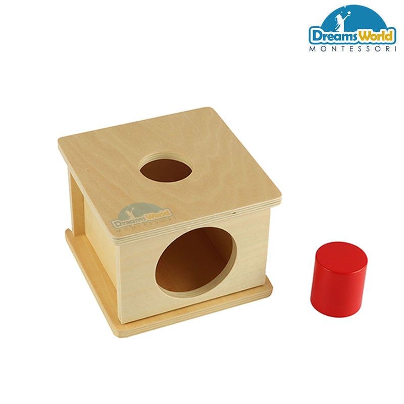  Giáo Cụ Montessori - Trò chơi thả hình lăng trụ cỡ lớn vào hộp - Imbucare Box w/ Large Cylinder 