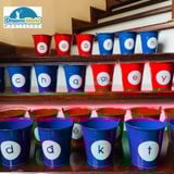  Giáo cụ Montessori - Xô âm in thường - Lowercase letters sandpaper with basin 