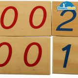  Giáo Cụ Montessori - Các thẻ số từ 1 đến 1000 cỡ nhỏ  - Small Wooden Number Cards With Box (1-1000) 