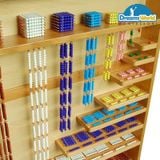  Giáo Cụ Montessori - Tủ đựng hạt và chuỗi hạt màu  - Set of beads and cabinet 