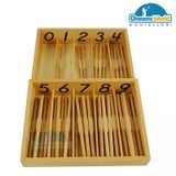  Giáo Cụ Montessori - Hộp 45 que tính  - Spindle Box With 45 Spindles 