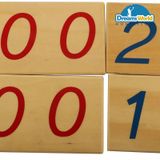  Giáo Cụ Montessori - Các thẻ số từ 1 đến 1000 cỡ lớn  - Large Wooden Number Cards With Box (1-1000) 