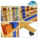  Giáo Cụ Montessori - Tủ đựng hạt và chuỗi hạt màu  - Set of beads and cabinet 
