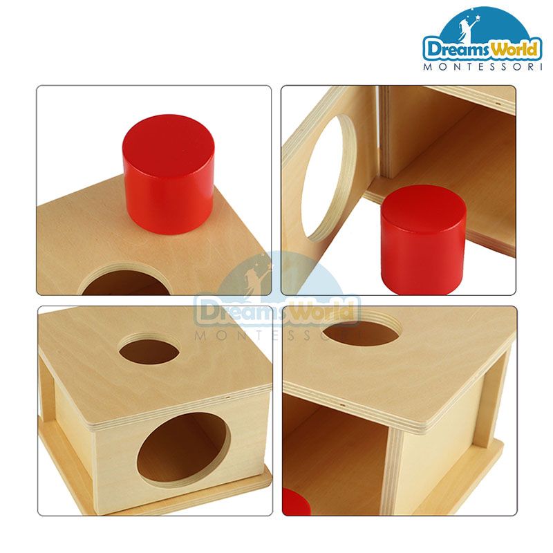  Giáo Cụ Montessori - Trò chơi thả hình lăng trụ cỡ lớn vào hộp - Imbucare Box w/ Large Cylinder 