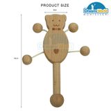  Giáo Cụ Montessori - Lắc gỗ tròn không sơn - Unpainted round wood shake montessori 