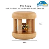  Giáo Cụ Montessori - Lắc trụ gỗ không sơn - Kids Wooden Educational Children Toy Bell in Cube 
