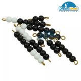  Giáo Cụ Montessori - Các dây cườm đen trắng từ cườm 1 đến cườm 9  - Black and white bead stairs 1-9 