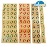  Giáo Cụ Montessori - Các thẻ số từ 1 đến 9000 cỡ lớn  - Large Wooden Number Cards With Box (1-9000) 