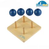  Giáo Cụ Montessori - Bóng xanh trên chốt nhỏ - Four Blue Balls On Small Pegs 
