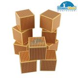  Giáo Cụ Montessori - 9 khối gỗ 1000 - 9 Wooden Thousand Cubes 