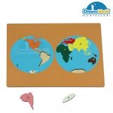  Giáo Cụ Montessori - Ghép bản đồ thế giới - Puzzle map of world part 