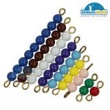  Giáo Cụ Montessori - Các dây cườm màu từ cườm 1 đến cườm 9  - Colored Bead Stairs 1-9 