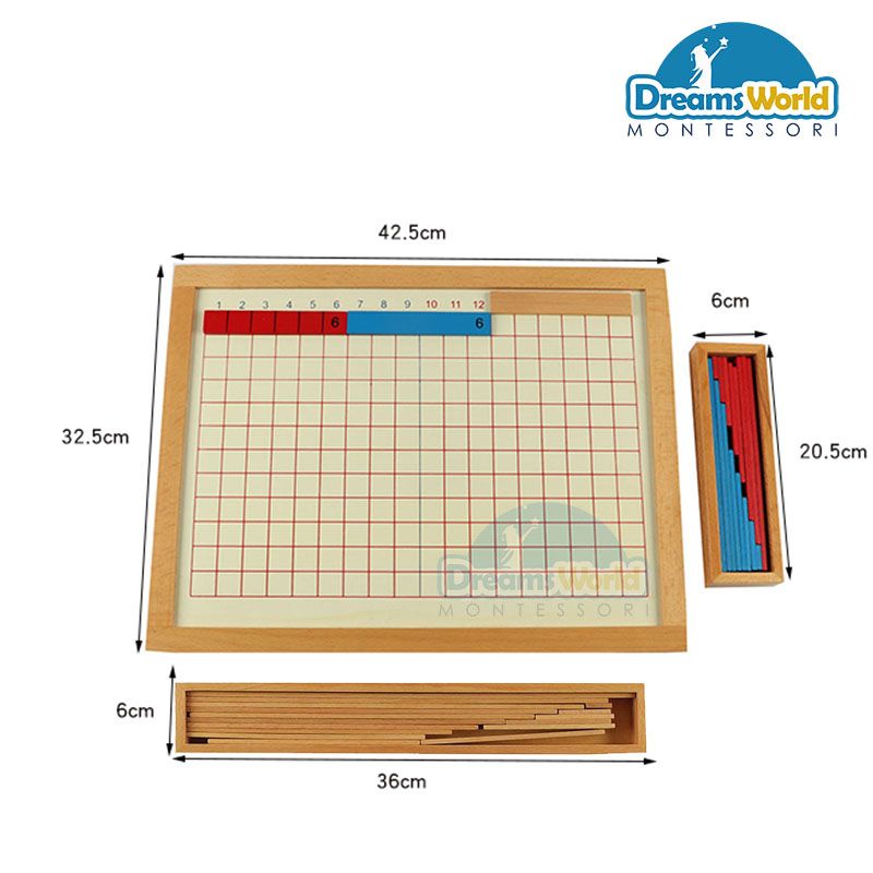  Giáo Cụ Montessori - Bảng học phép tính cộng - Addition Strip Board with frame 