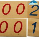  Giáo Cụ Montessori - Các thẻ số từ 1 đến 3000 cỡ lớn - Large Wooden Number Cards With Box (1-3000) 