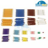  Giáo Cụ Montessori - Khay chứa các chuỗi hạt màu cỡ lớn - Bead Decanomial with box 