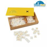  Giáo Cụ Montessori - Hộp phép tính nhân với bộ thẻ điều khiển bằng gỗ - Multiplication Equations and Products Box 