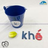  Giáo cụ Montessori - Xô âm in thường - Lowercase letters sandpaper with basin 